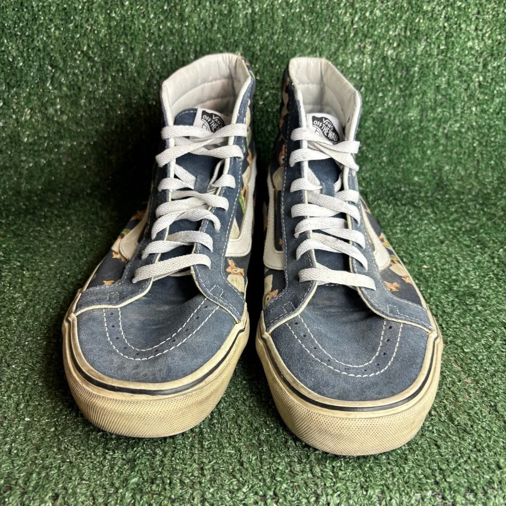 Vans Sk8-Hi Digi Hula Girl Hawaiian Canvas Suede High Top Sneaker Navy Men 11.0